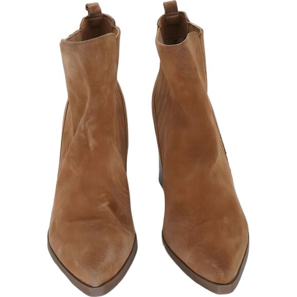 Marc Fisher Loshay Suede Ankle Boots Brown Block Heel Size 10 - Picture 5 of 6